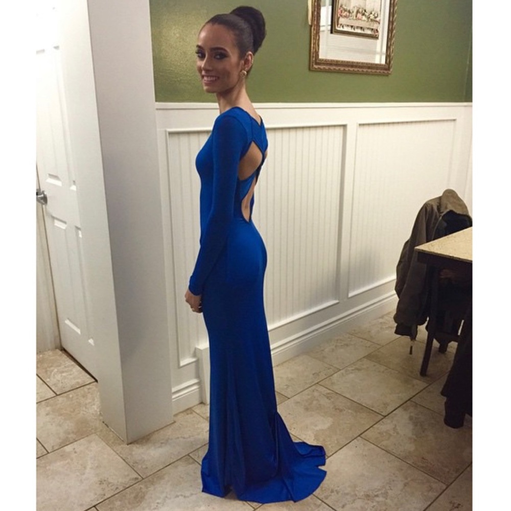 XS royal blue dress with cut out back